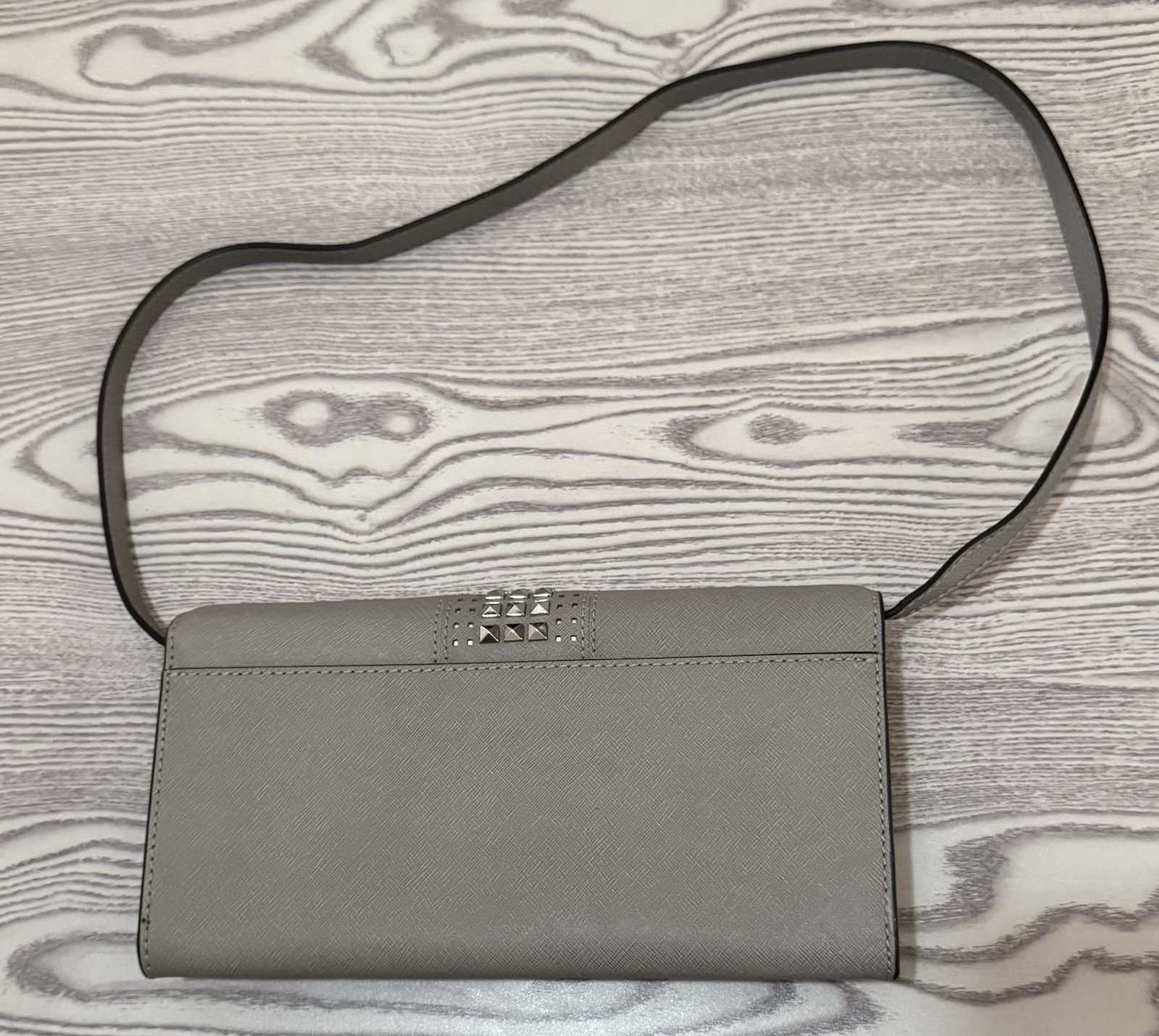 MICHAEL KORS Gray Stud Flap Shoulder Bag Purse MWT FREE SHIPPING