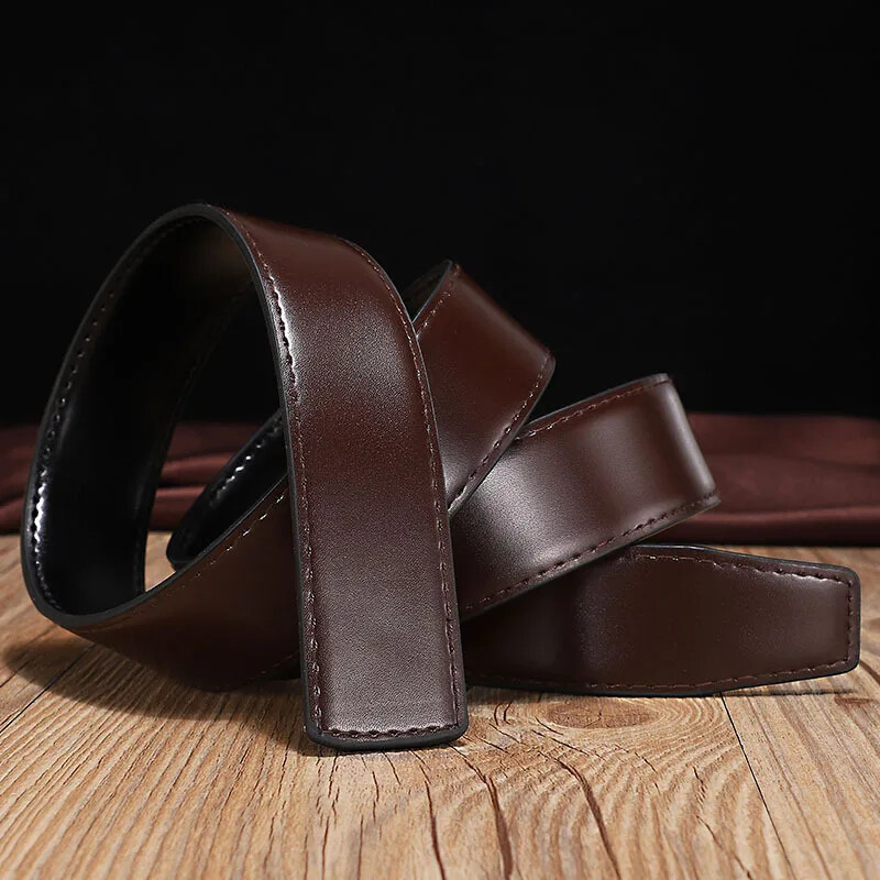 2.8/3.0/3.3/3.5/3.8cm Double-sided Genuine Leather Belt No Buckle Cowskin Belt