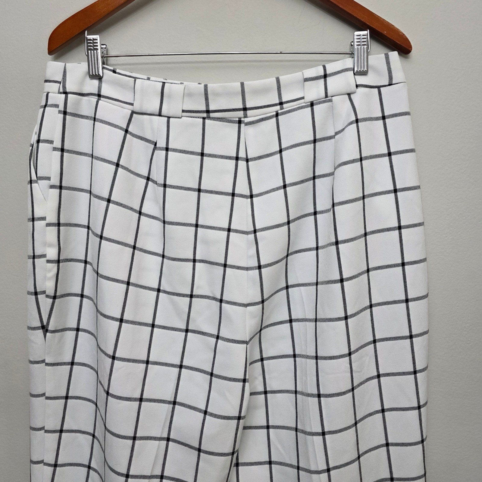 ASOS Design White Black Grid Plaid Checkered Pants Trousers US 12