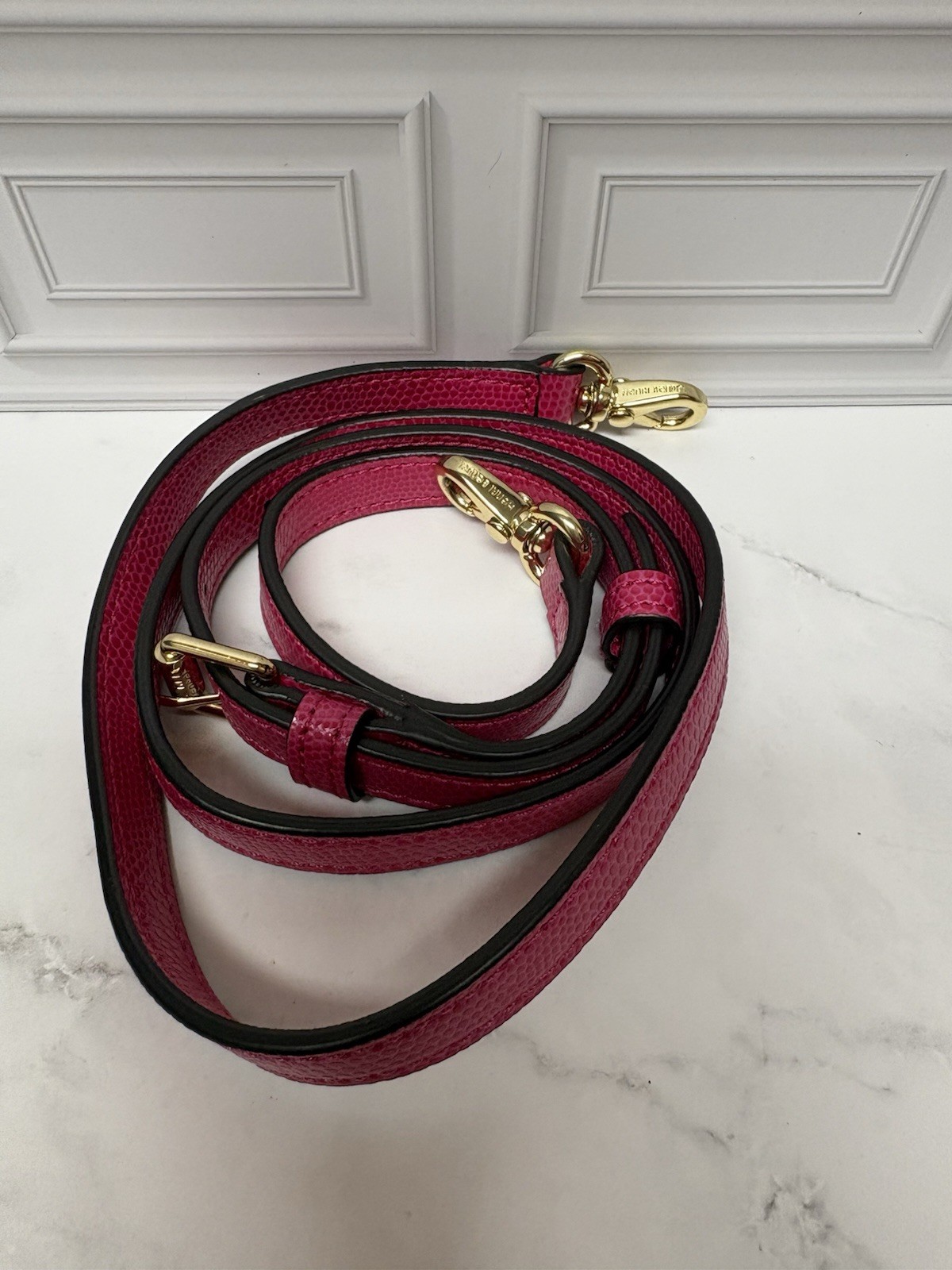 Henri Bendel Adjustable Solid Pink Strap w/ Buckle & Gold Swivel Clips