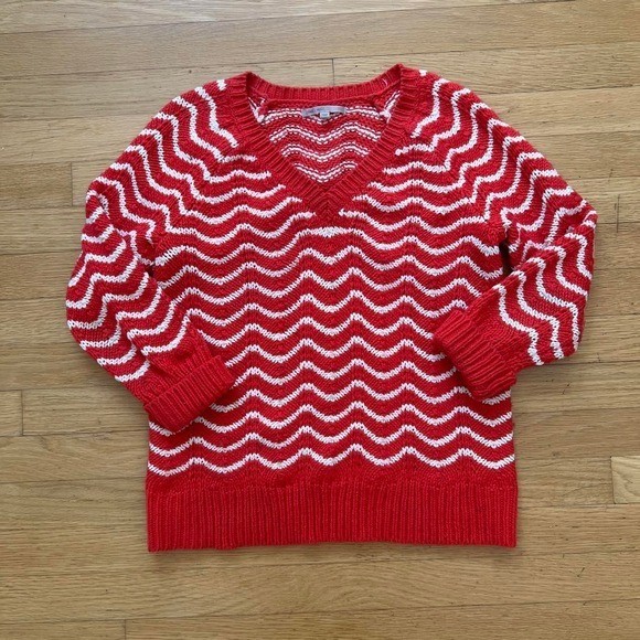 Gap Orange & White knit sweater, Women’s Small