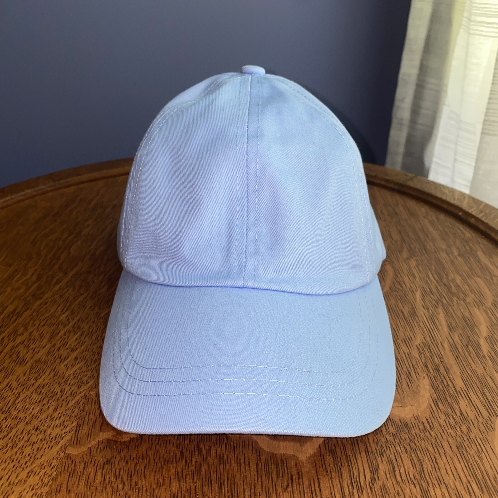 Baja Blue Ball Cap Hat Plain Adjustable Solid Color Basic OSFM Light Blue