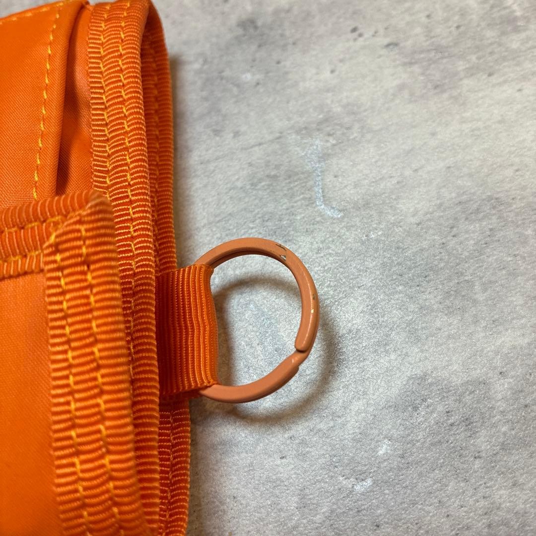 Porter Capsule Bifold Wallet Orange Leather Used with Wear