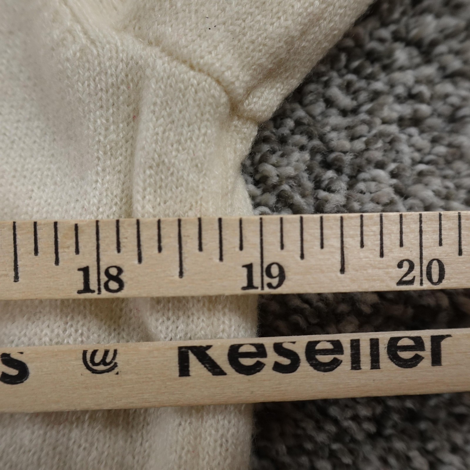 Appleseeds Sweater Womens L White Cashmere Mock Neck Pullover Knit Cozy Soft