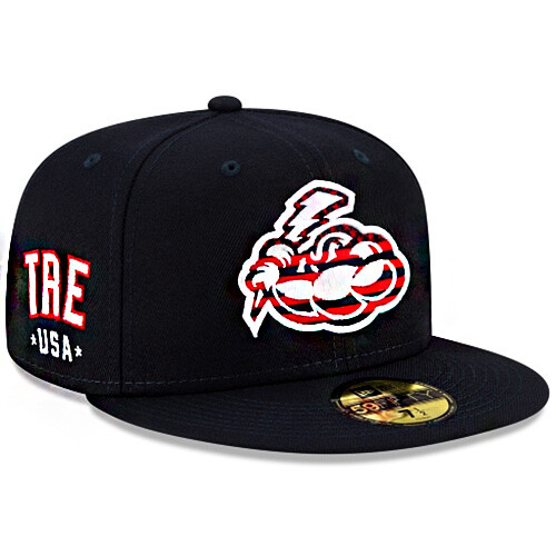 New Era Trenton Thunder Navy 5950 Fitted Hat MILB Official 4th July USA Edition