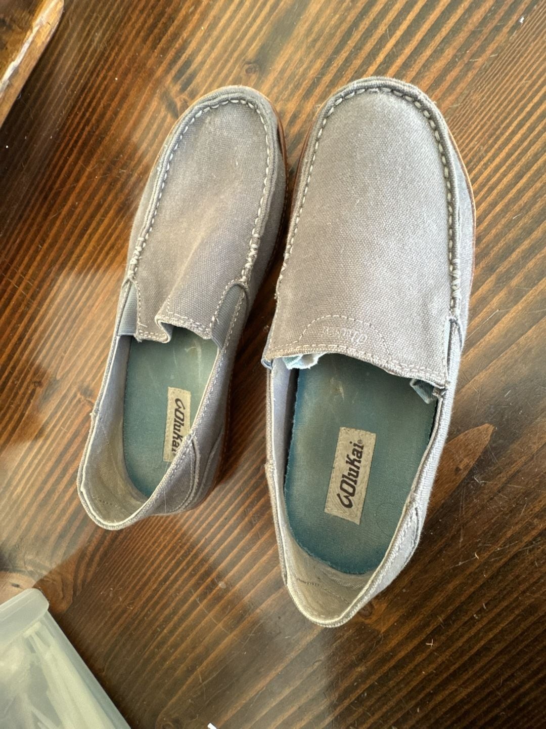 OluKai Puhalu Men’s Gray Canvas Slip-On Loafers