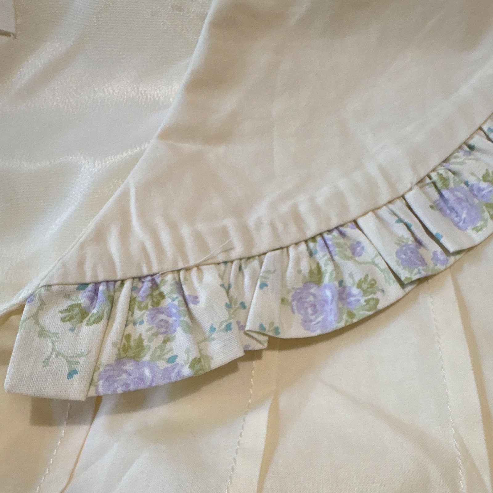 &merci NWT Medium Peter Pan Collar Puff Sleeve Babydoll Top Cream Floral