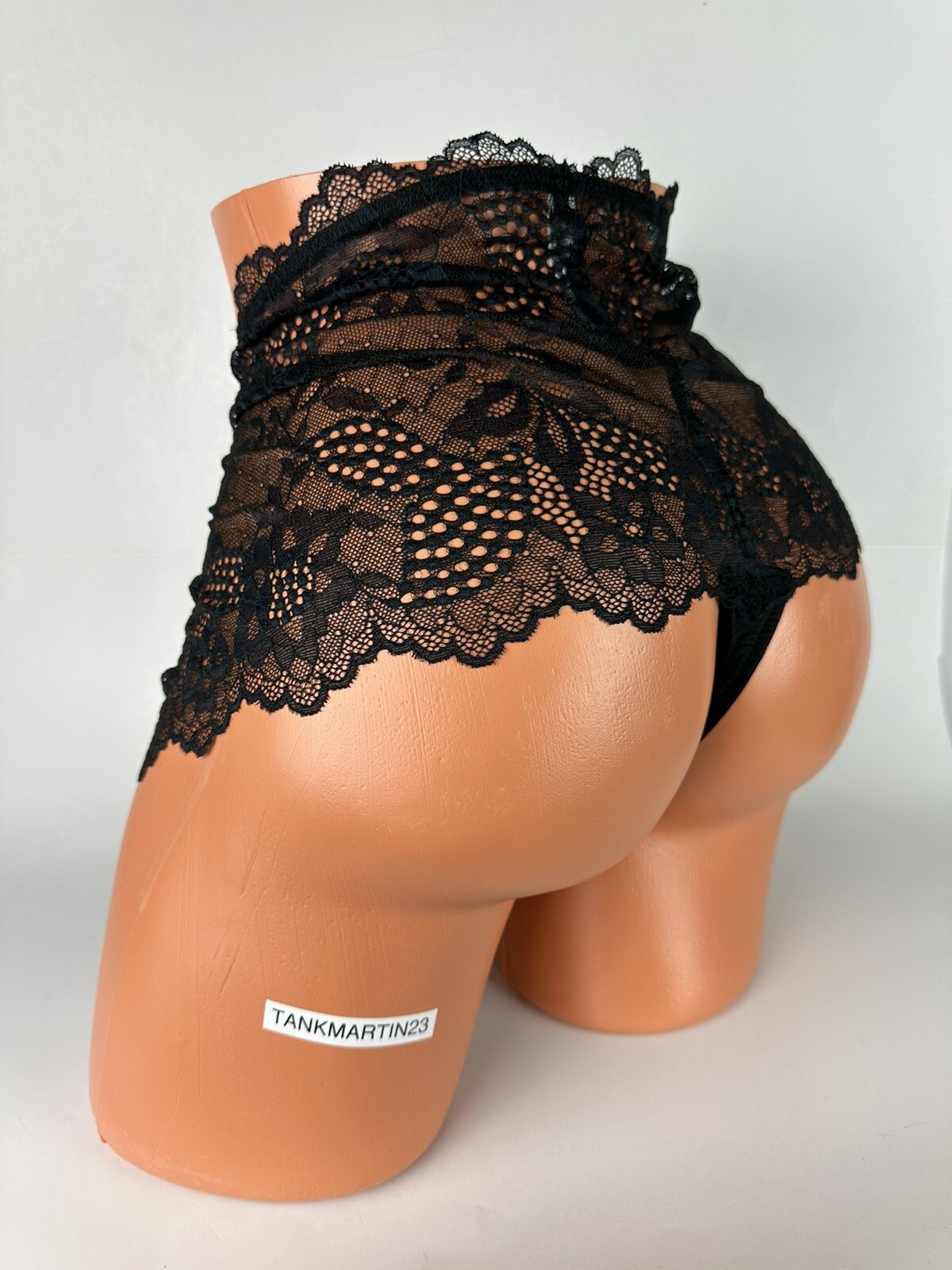 Lane Bryant Cacique Split Gusset Thong Black With Lace Plus Panties 22/24 Sexy C