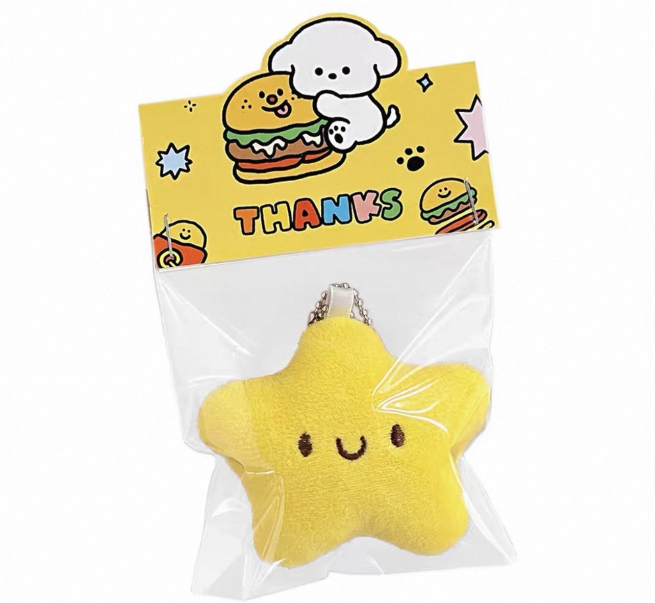 Cute Lucky Star Plush Keychain Bag Charm Stuffed Toy Backpack Kids Party Favors