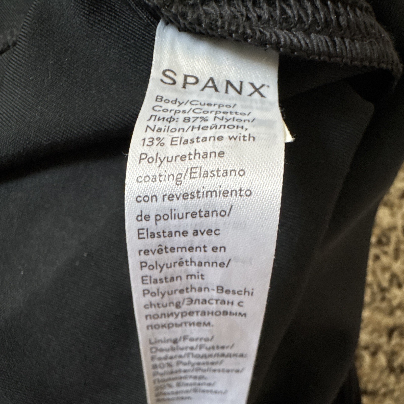 SPANX High-Waisted Firm Shapewear Leather Look Leggings Black S/P Stretch