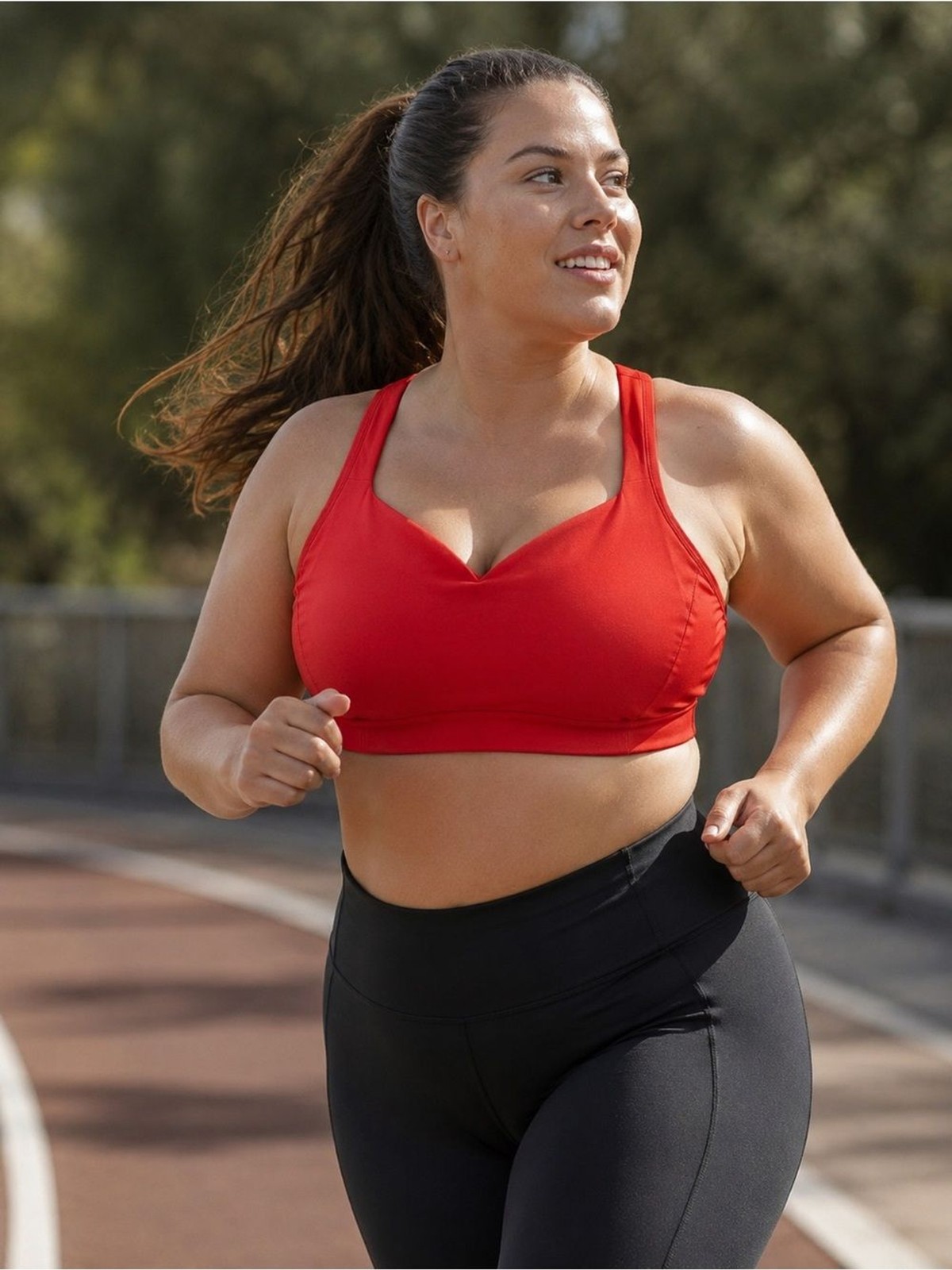 Brooks Convertible Sports Bra Red 38E High Impact Running Wireless