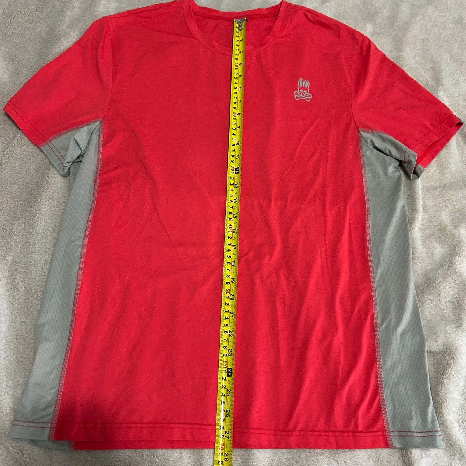Psycho Bunny Performance T-Shirt Mens L Red Grey Mesh Activewear running jog