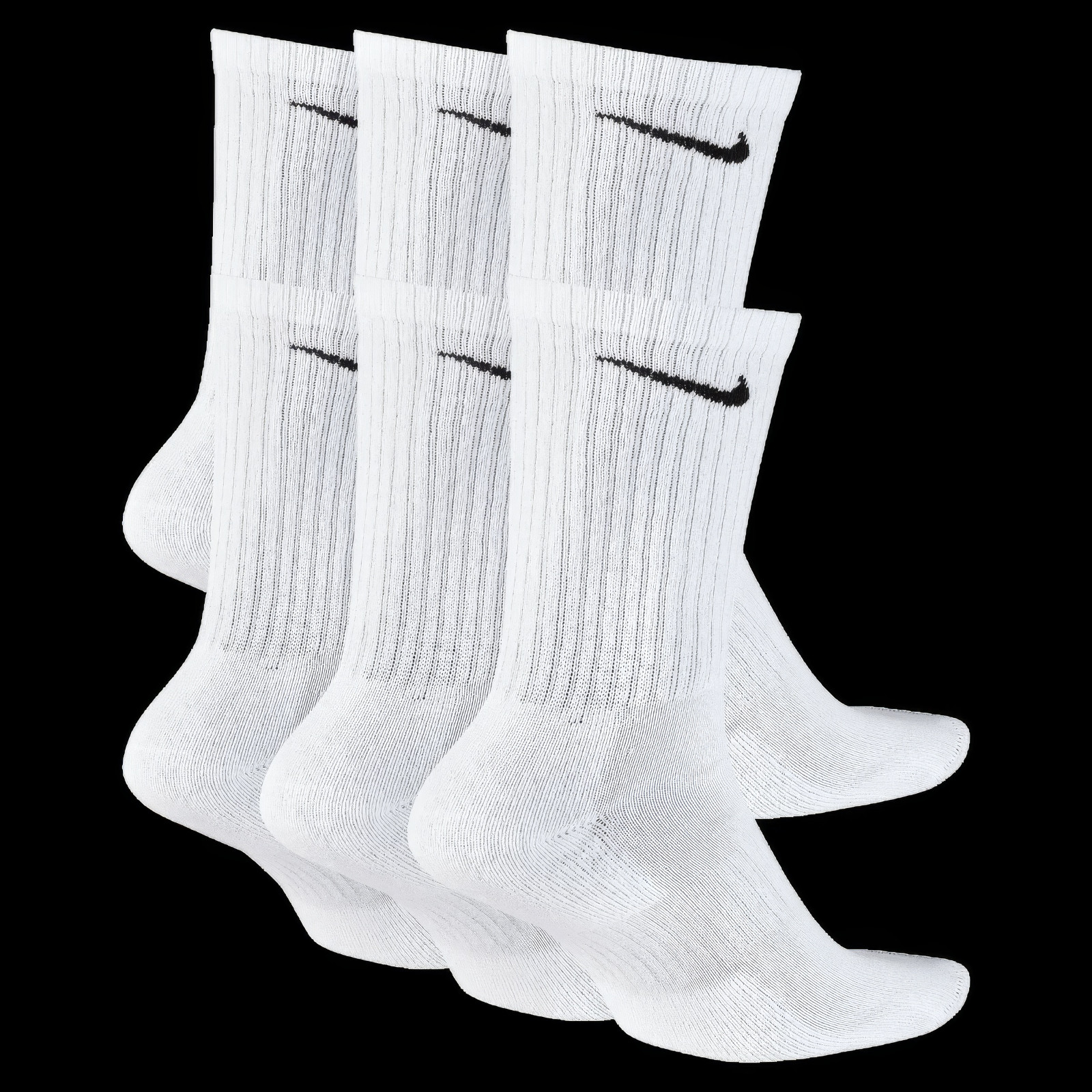 OUTLET ! Nike Dri-FIT Crew Socks 3 Pairs White Cushioned Unisex Multiple Sizes