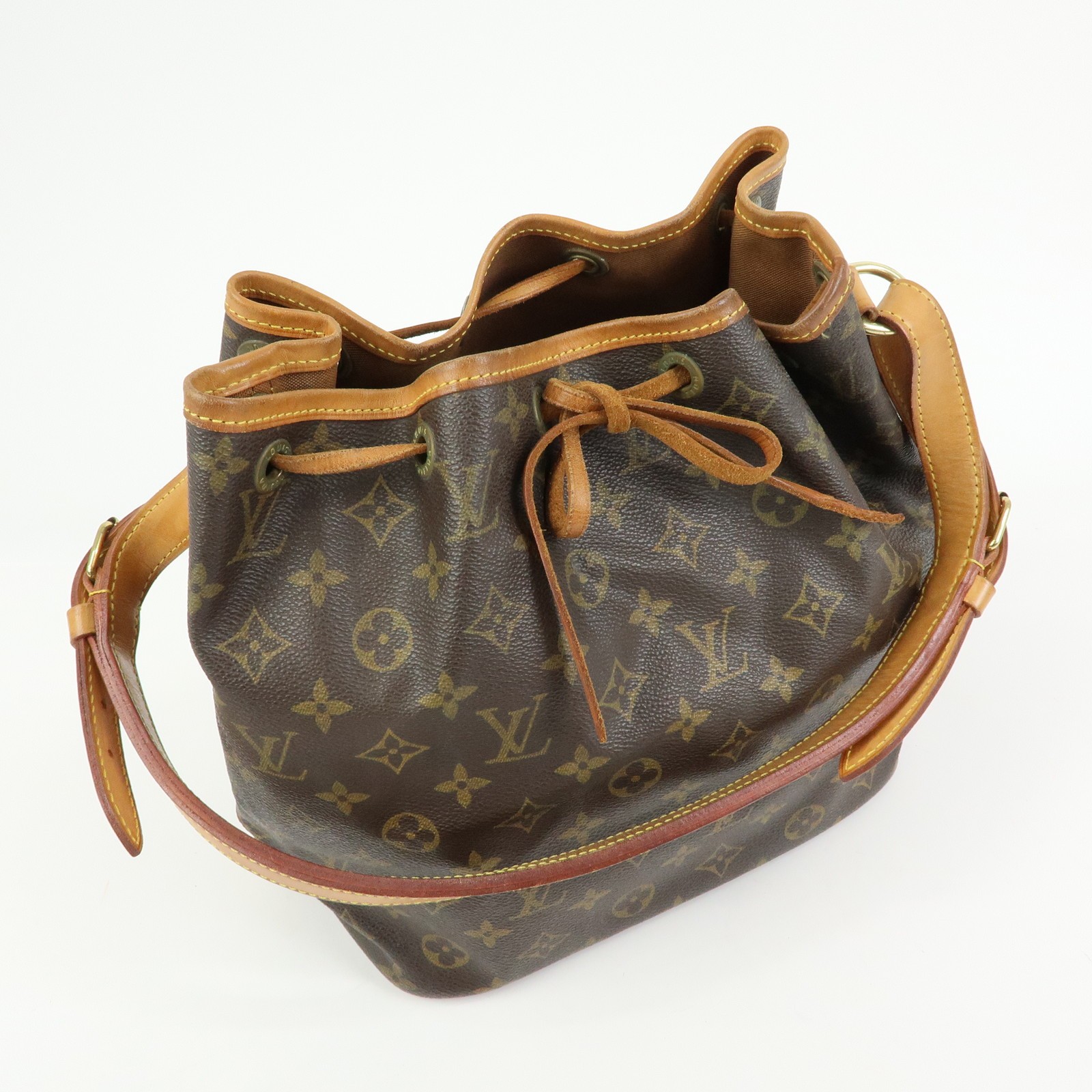 Louis Vuitton Monogram Petit Noe Shoulder Bag Brown M42226 Authentic Used F/S