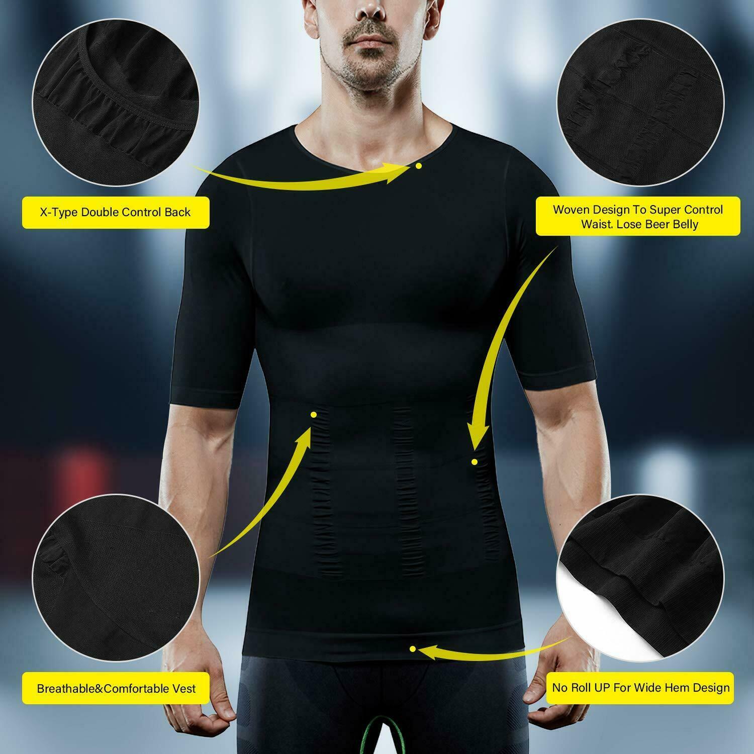Shaper Men Body Toning T-Shirt Ultra Durable Vest Compression Underwear Tank Top