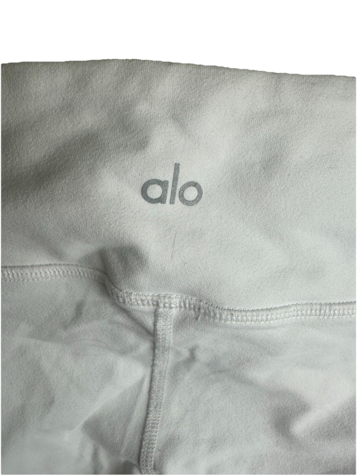 ALO Leggings Small Yoga White Moto High Waist Seamed 81% Nylon/19% Spandex #550
