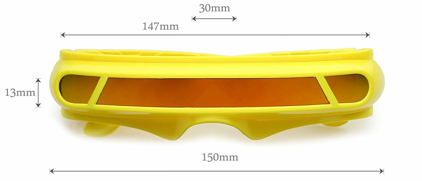 SPACE ALIEN COSTUME Party CYCLOPS Futuristic Robot WRAP SHIELD SUN GLASSES Visor