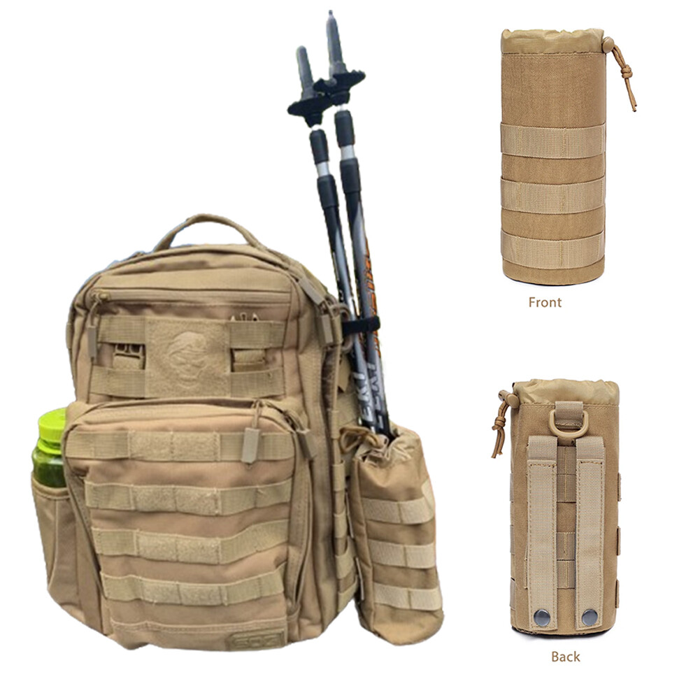 Outdoor Tactical Molle Water Bottle Bag Military Hiking Belt Holder Kettle Pouch