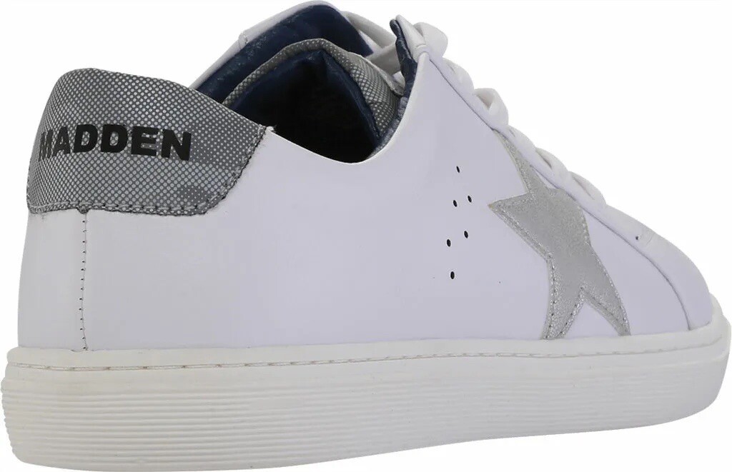 New Steve Madden Madden Men’s Dixxin Sneaker, Shoes White Synthetic Leather NWB