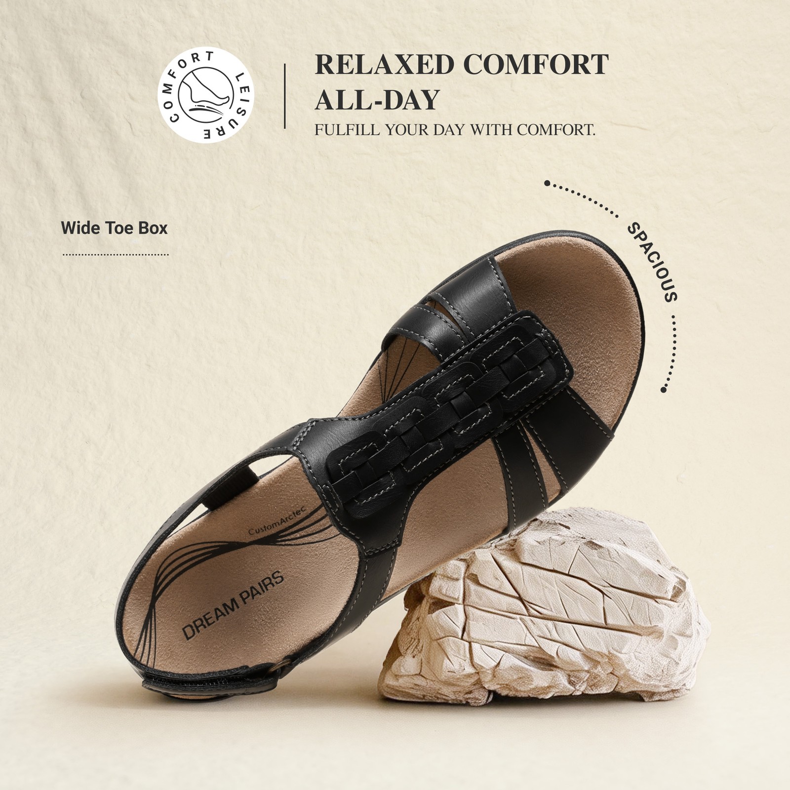 Women T-Strap Flat Sandals Arch Support All Day Comfort Beach Vacation Sandals