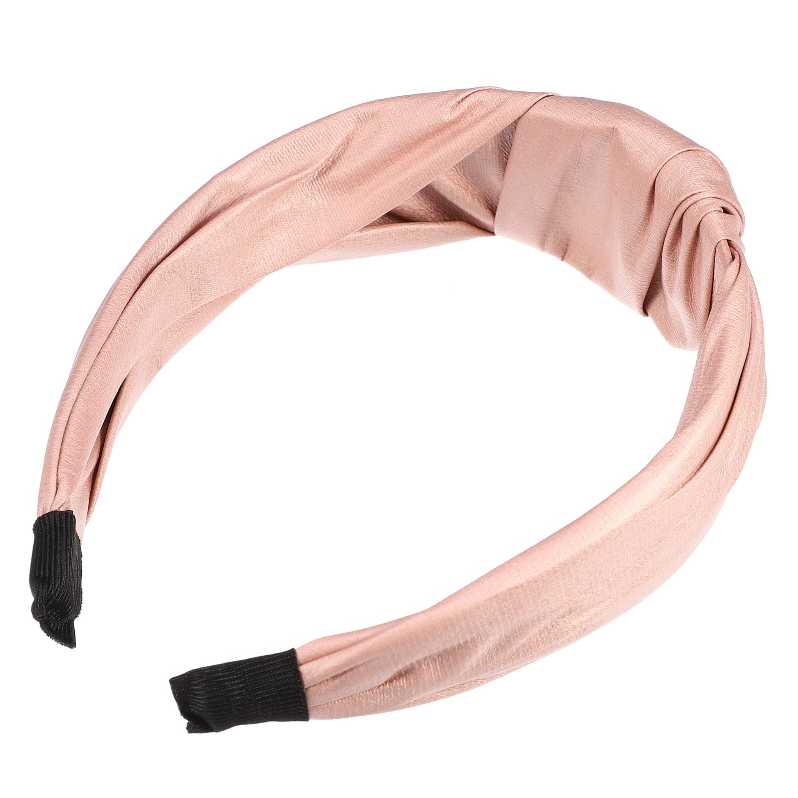 1Pcs Faux Leather Knotted Headband Cross Knot Hairband for Women Pink 1.57″ Wide