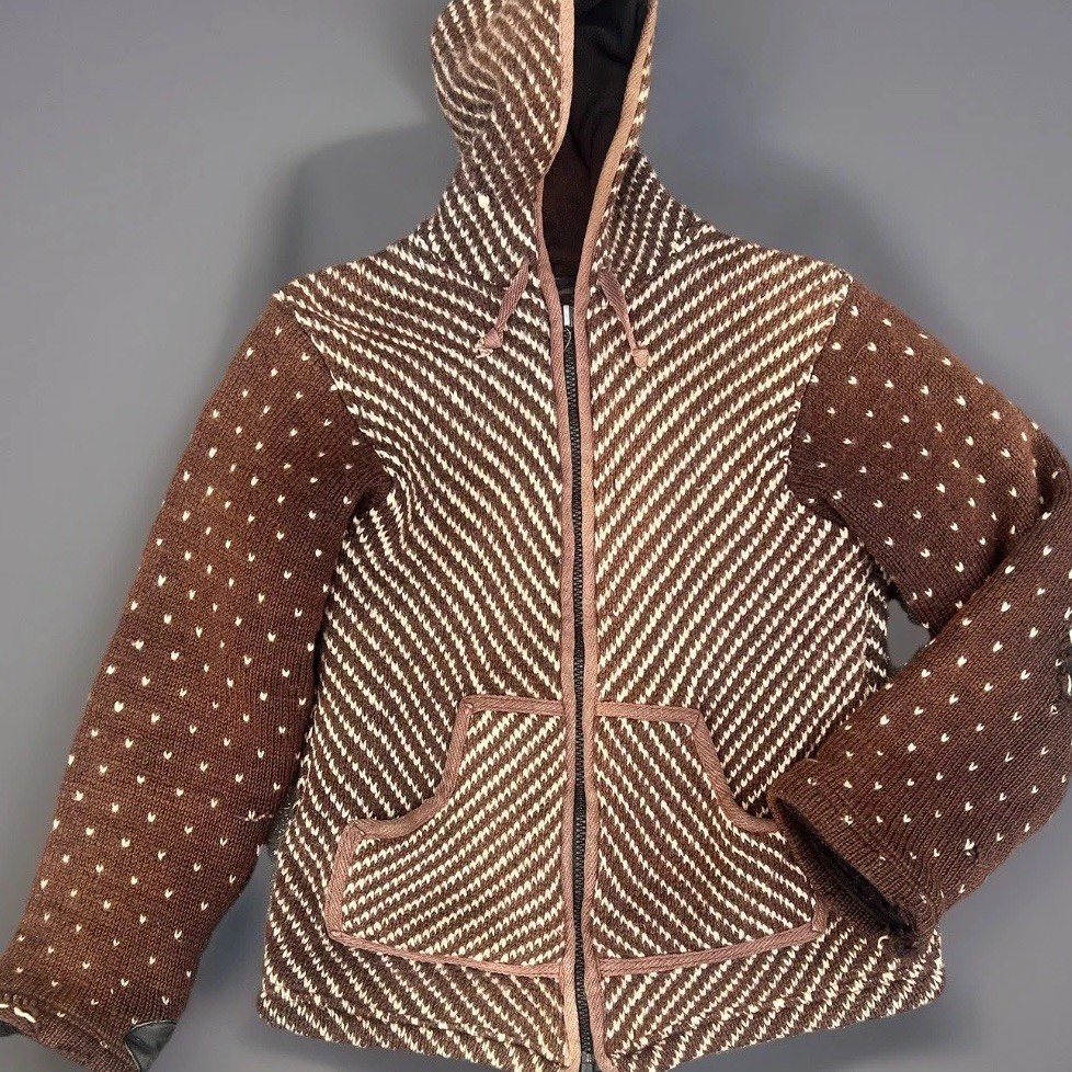 VTGLaundromat Nepal Wool Fully Lined Full Zip Jacket Size M Southwestern Pattern