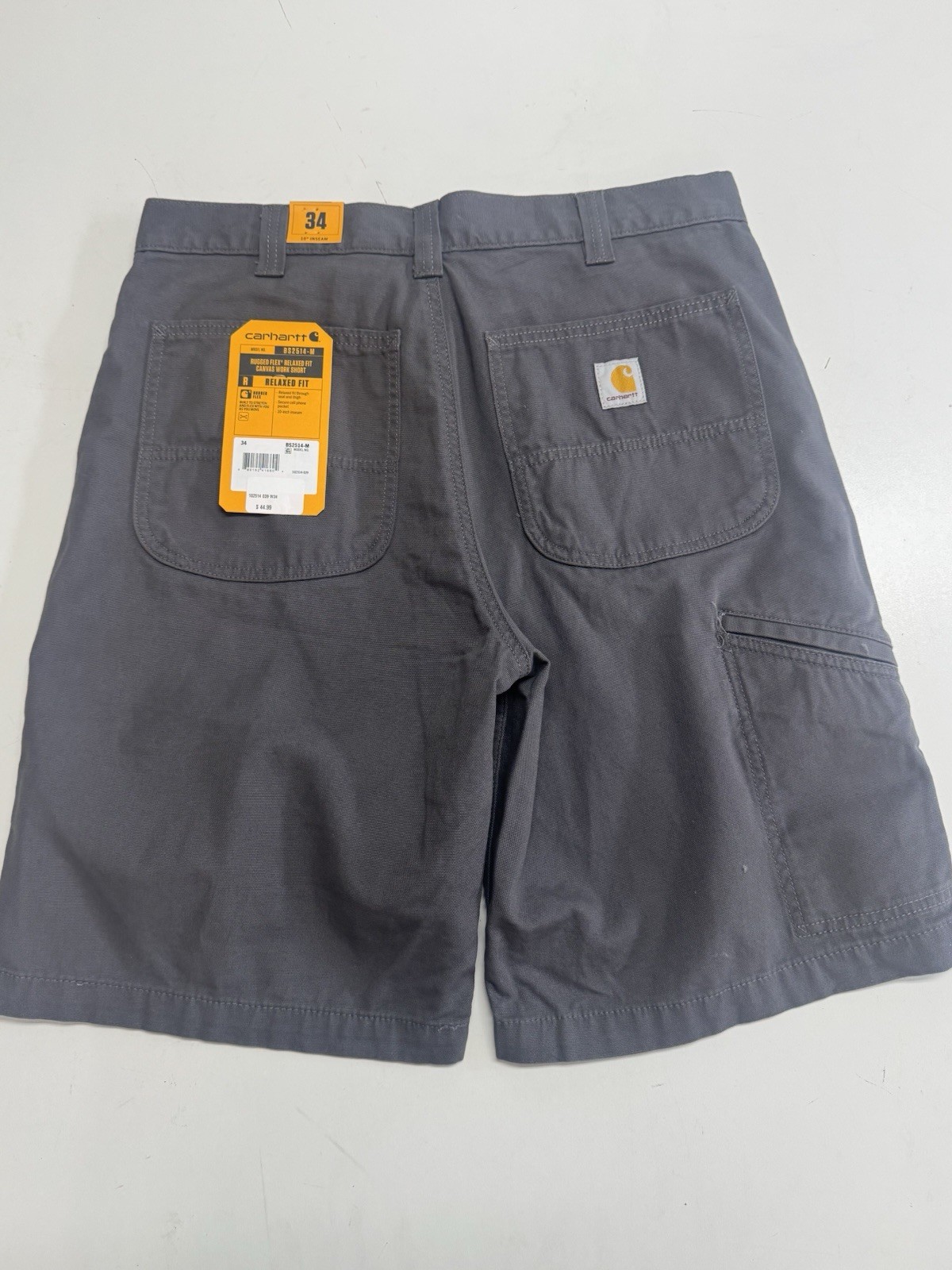 Carhartt 10” Rigby Relaxed Fit Grey Canvas Work Shorts BS2514 Men’s Size 34