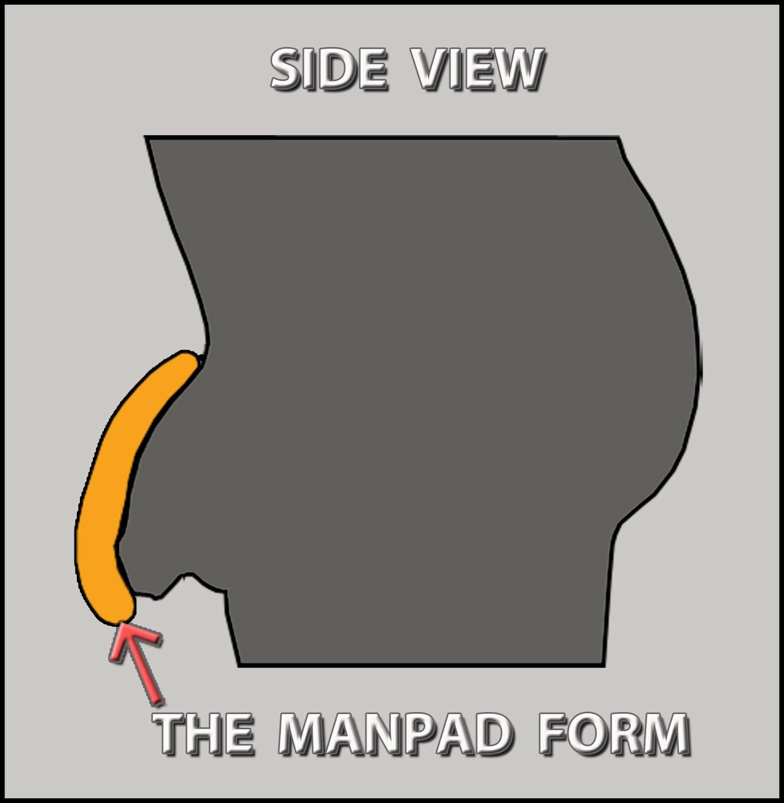 Male Enhancement Pad, Men’s Endowment Form Smooth Pale Tone with Head Accent