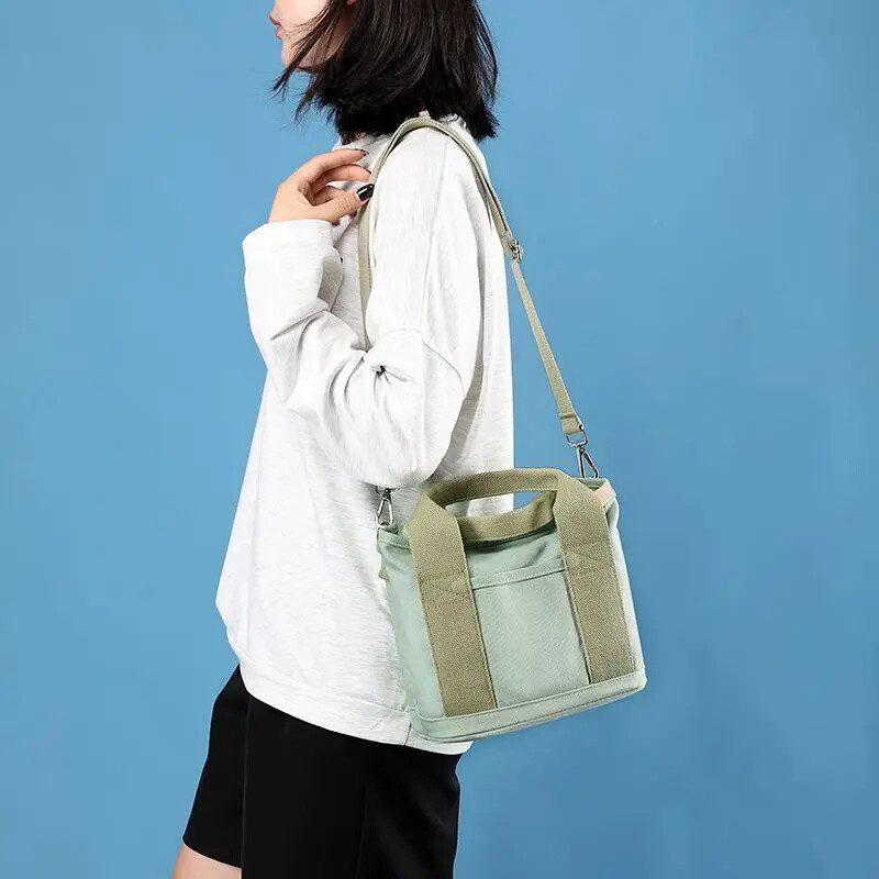 Women Canvas Tote Bag Large Capacity Handbags Shoulder Bags Zip Crossbody