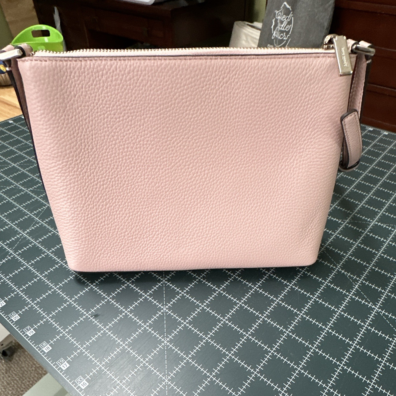 kate spade new york Pink Pebbled Zip Small Crossbody, Adjustable Strap, Gold