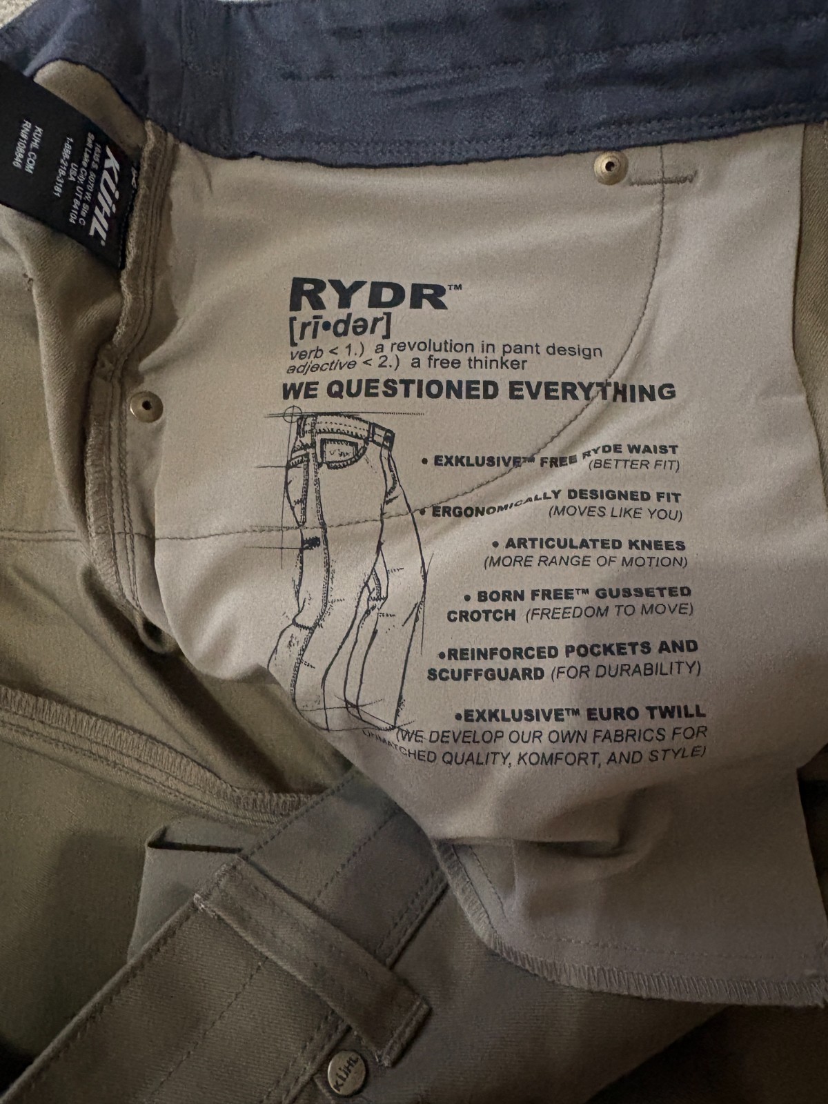 Kuhl Men’s Free Rydr Pants 34×30 green