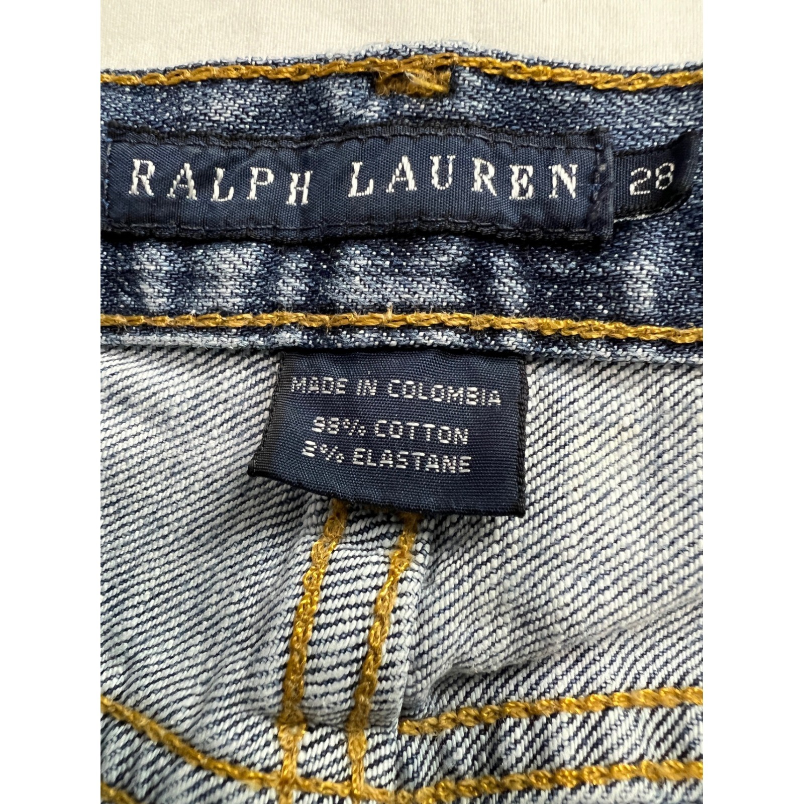 Ralph Lauren Women’s Bootcut Jeans Size 28 Blue Stretch Denim Embroidered A48