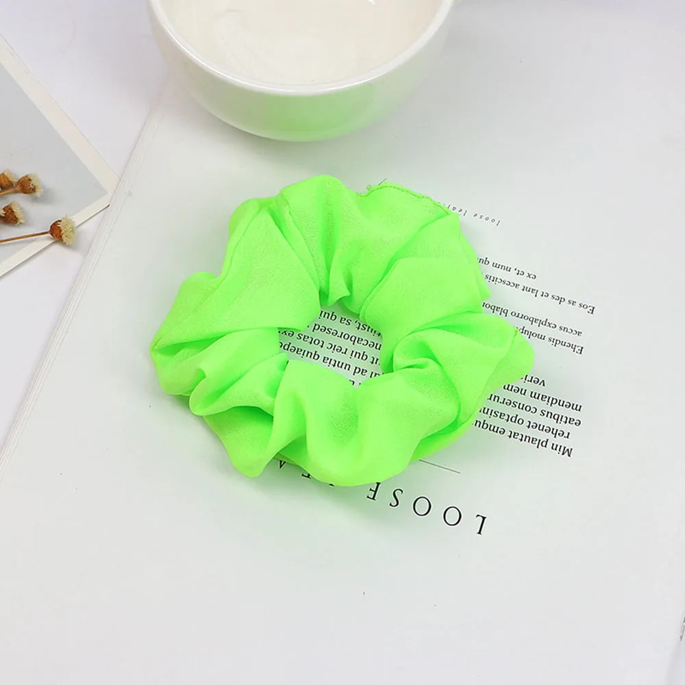 1PCS Hair Accessories Neon Scrunchies Elastic Hair Ties Colorful Ponytail Holder
