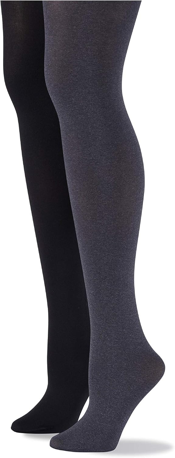 Women’s Control Top Tights Super Opaque 90 Denier Shaping Pantyhose 2 Pack