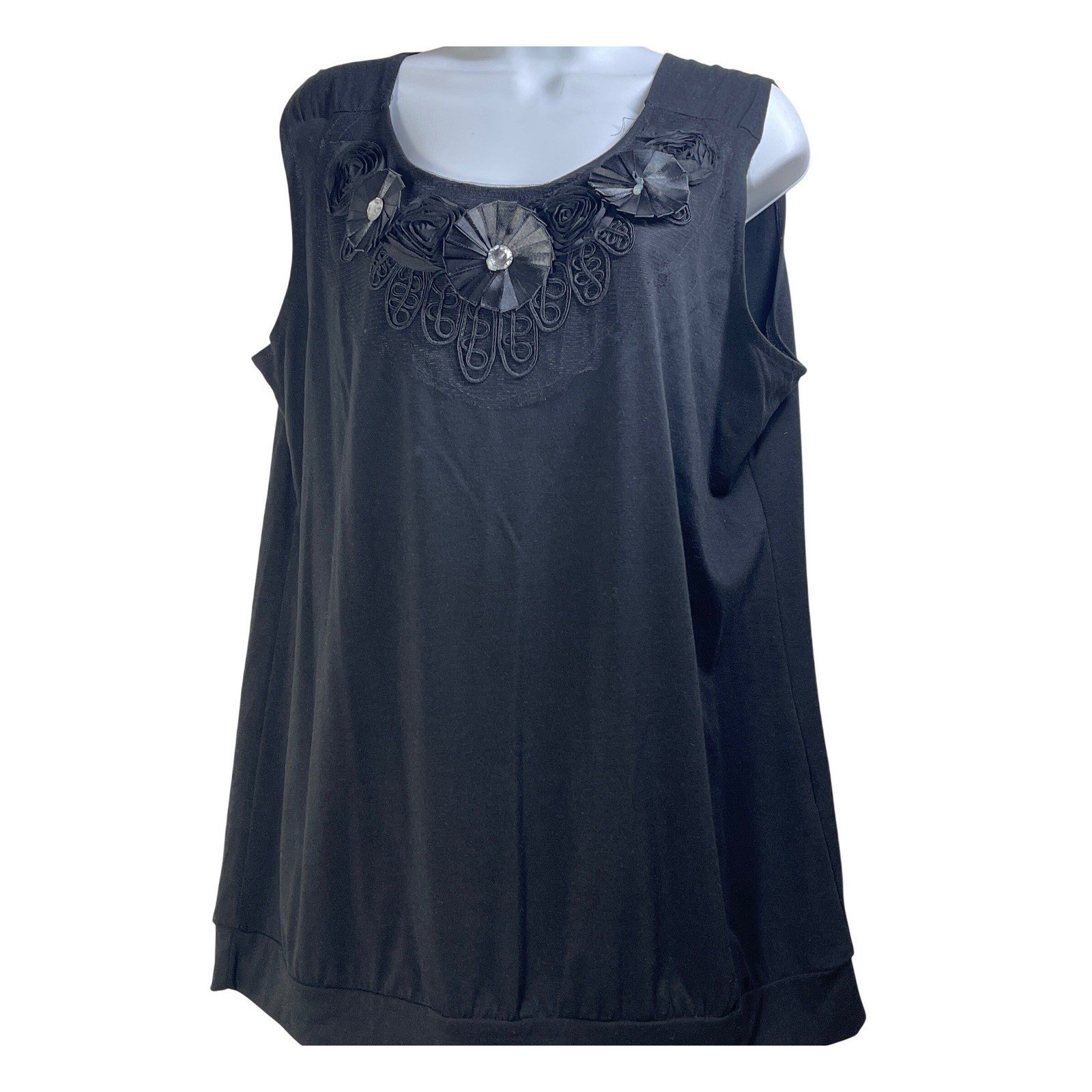 1X Black Sleeveless Top Tunic goth dark y2k romantic victorian vamp plus size