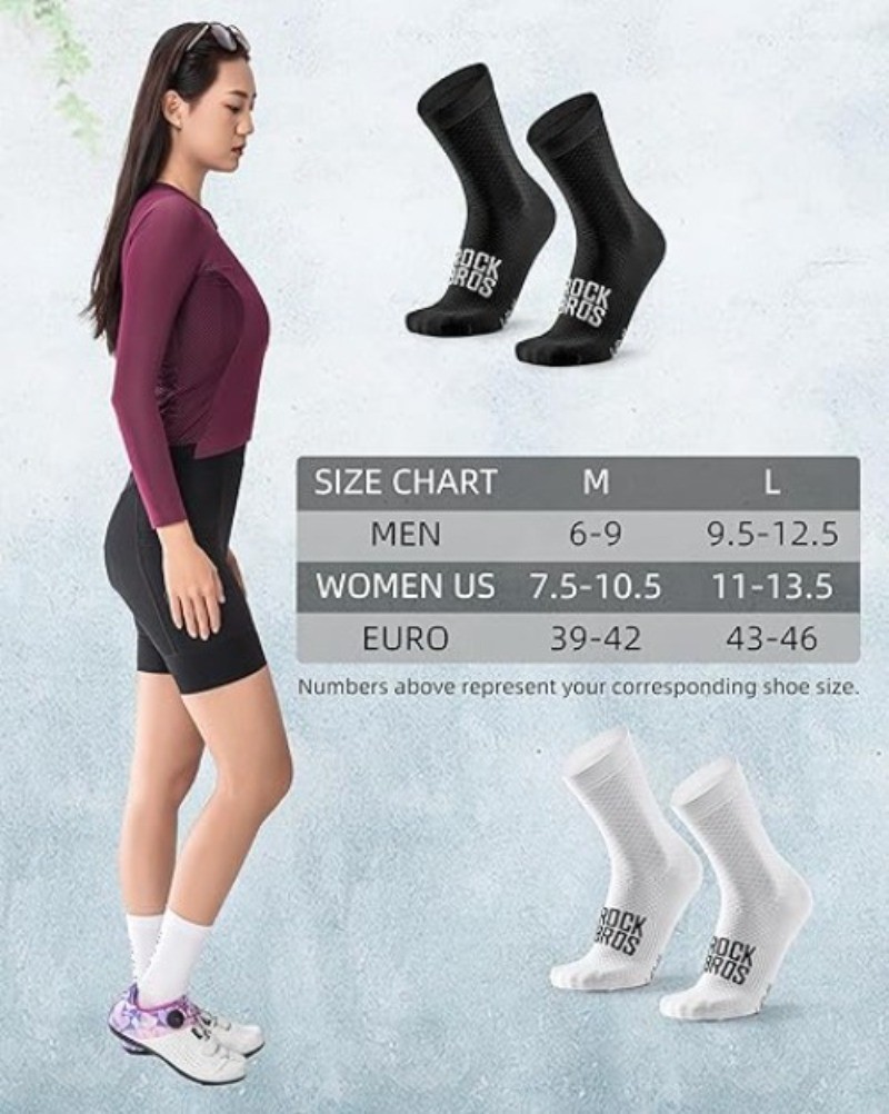 ROCKBROS Cycling Socks Breathable Wicking Athletic Compression Road to Sky Socks