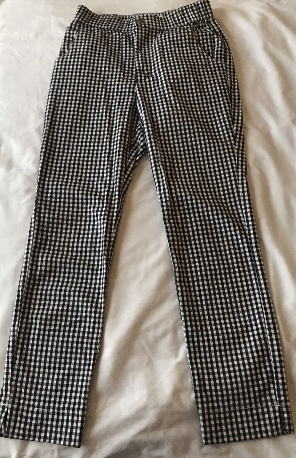 Hollister Black and White Checkered Pants Woman XS