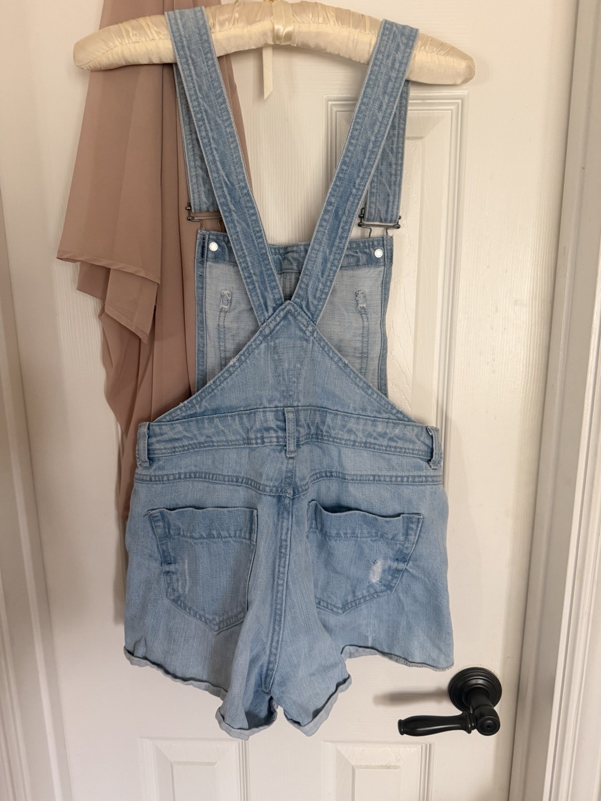 H&M Coachella Edition Women’s Blue Denim Overall Shortalls Romper Sz S