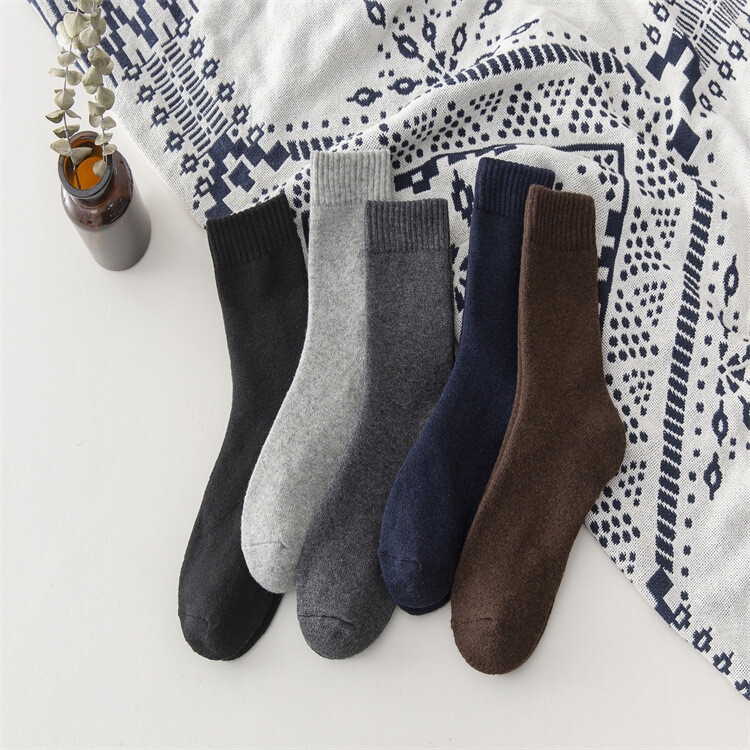 4 Pairs Mens Wool Crew Socks Winter Heavy Duty Warm Work Boots Socks Cotton US