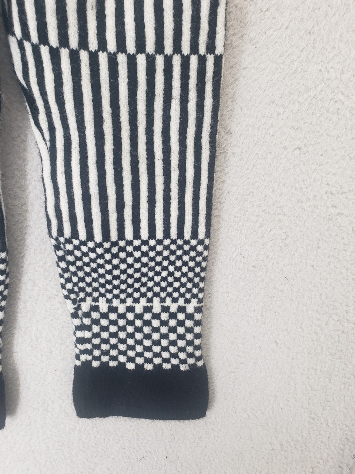 Tach Clothing Pants Womens XS Wool Knit Striped Checkered Pattern Warm