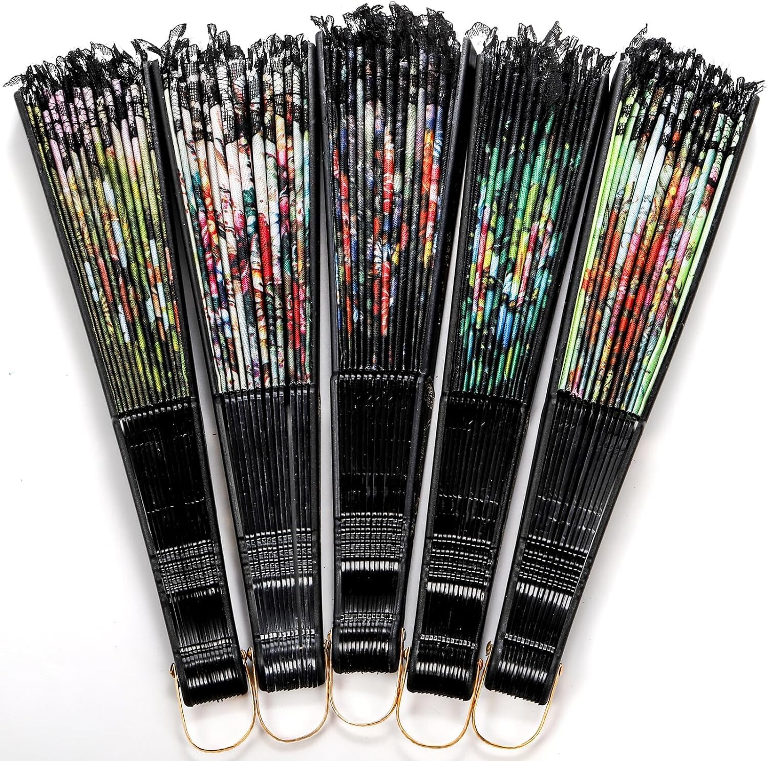 10 Pcs Peacock Folding Hand Held Fans Bulk for Women Spanish Chinese Japanese