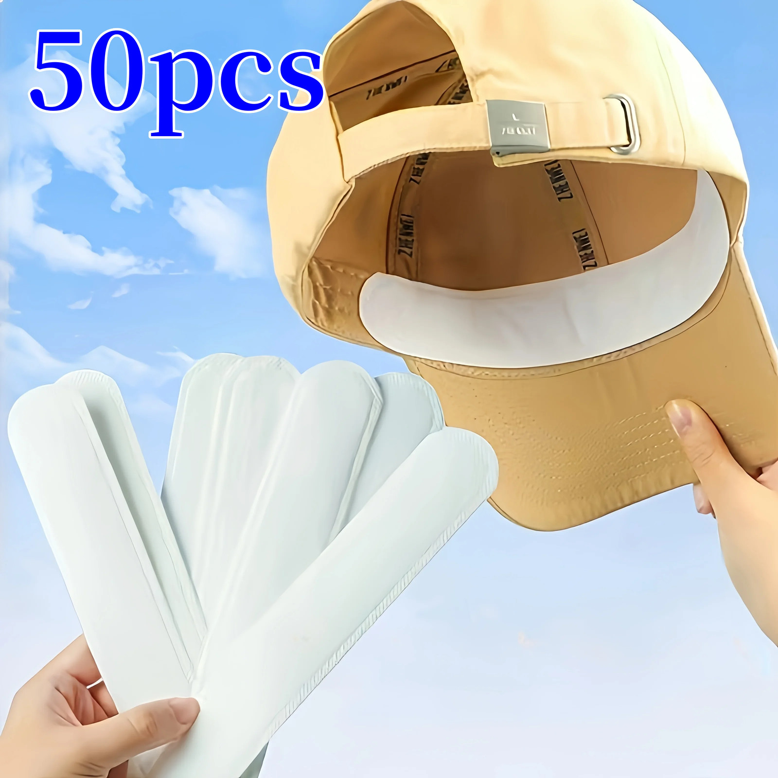 Sweat Absorbing Hat Pads 10/50/100pcs Adhesive Cap Liner Size Reducer