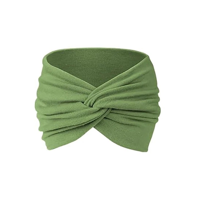 2pc Elastic Wide Headband Cotton Yoga Running Sports Hair Band Turban Headwrap