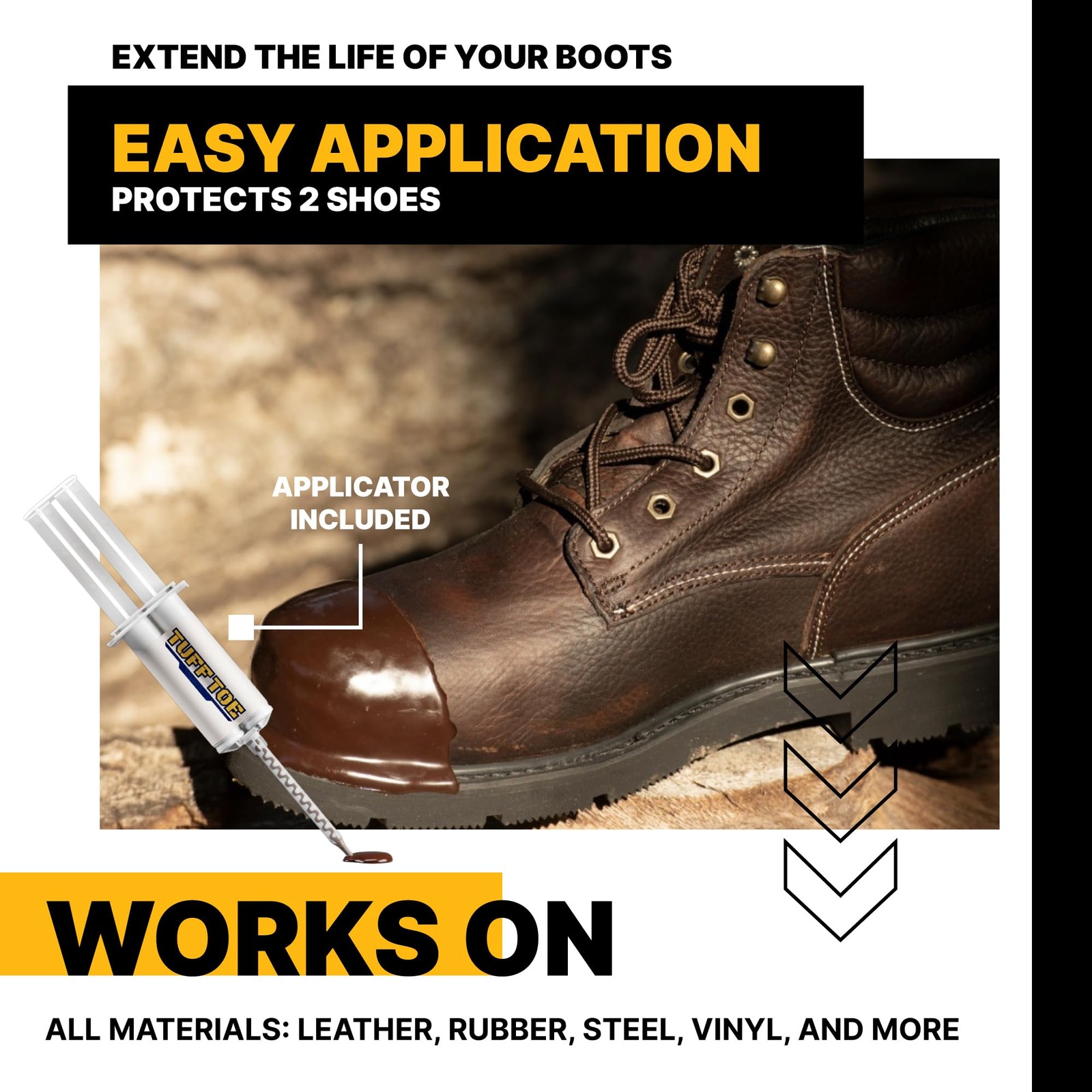 Boot Toe Protector Adhesive, Shoe Glue Toe Protectors for Shoes and Work Boot…