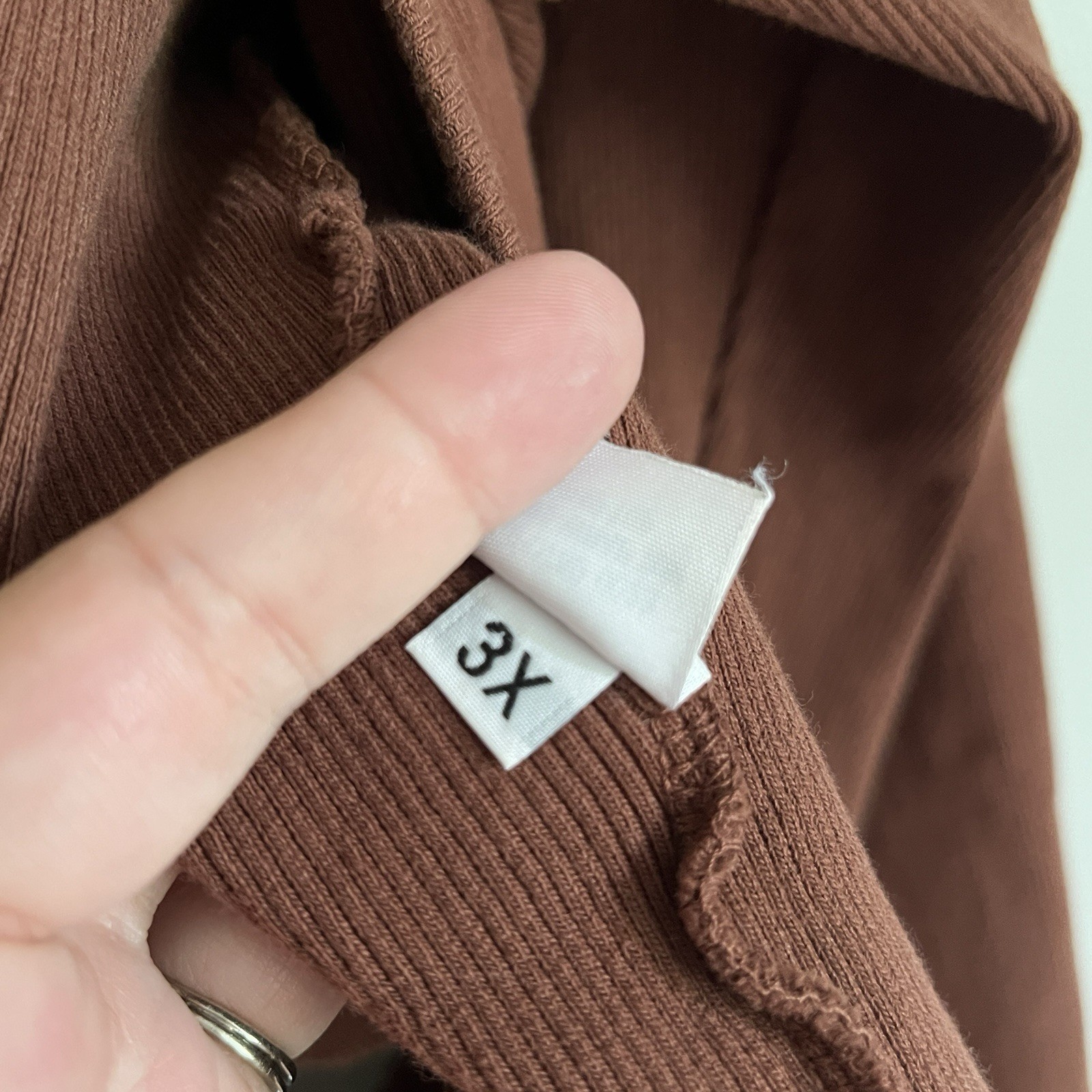Big Bud Press Size 3X Wrap Top Many Colors Brown Ribbed 100% Cotton Long Sleeve