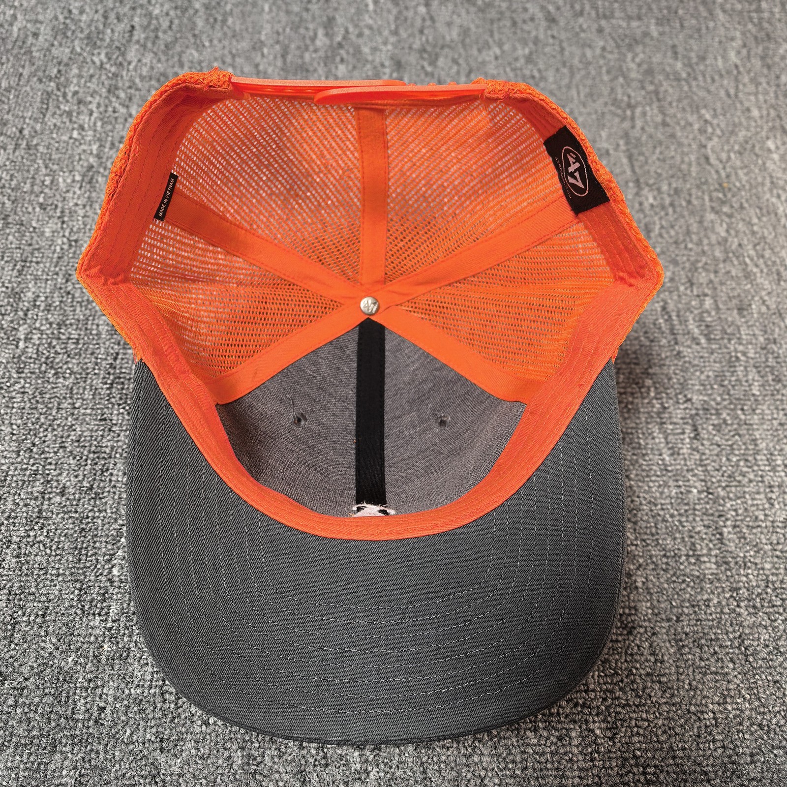 ’47 Brand Arkansas Razorbacks Trucker Snapback Mesh Back Charcoal Orange OSFA