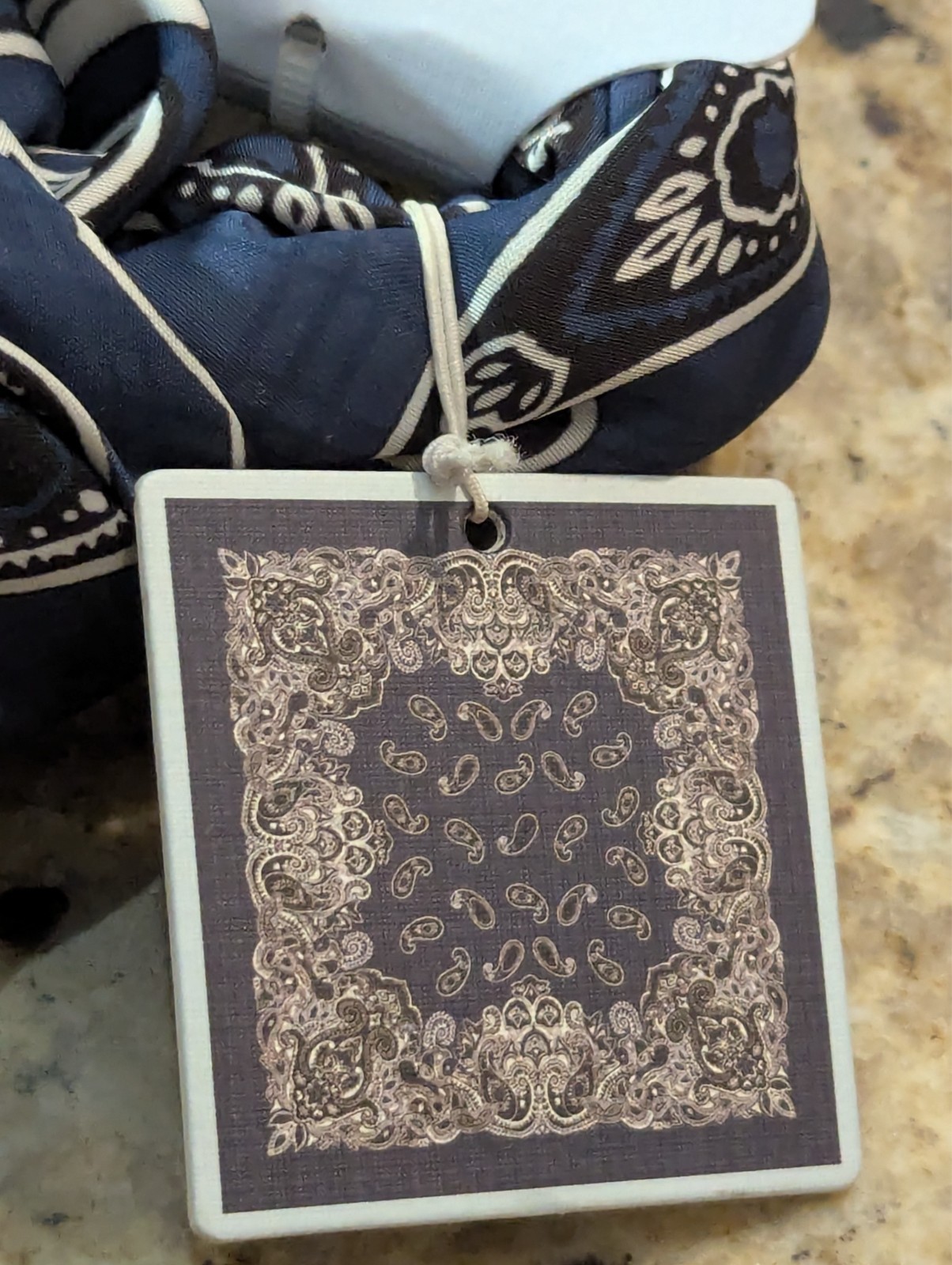 Piper K Women’s Scarf 26.8″ x 26.8″ Navy Blue Paisley