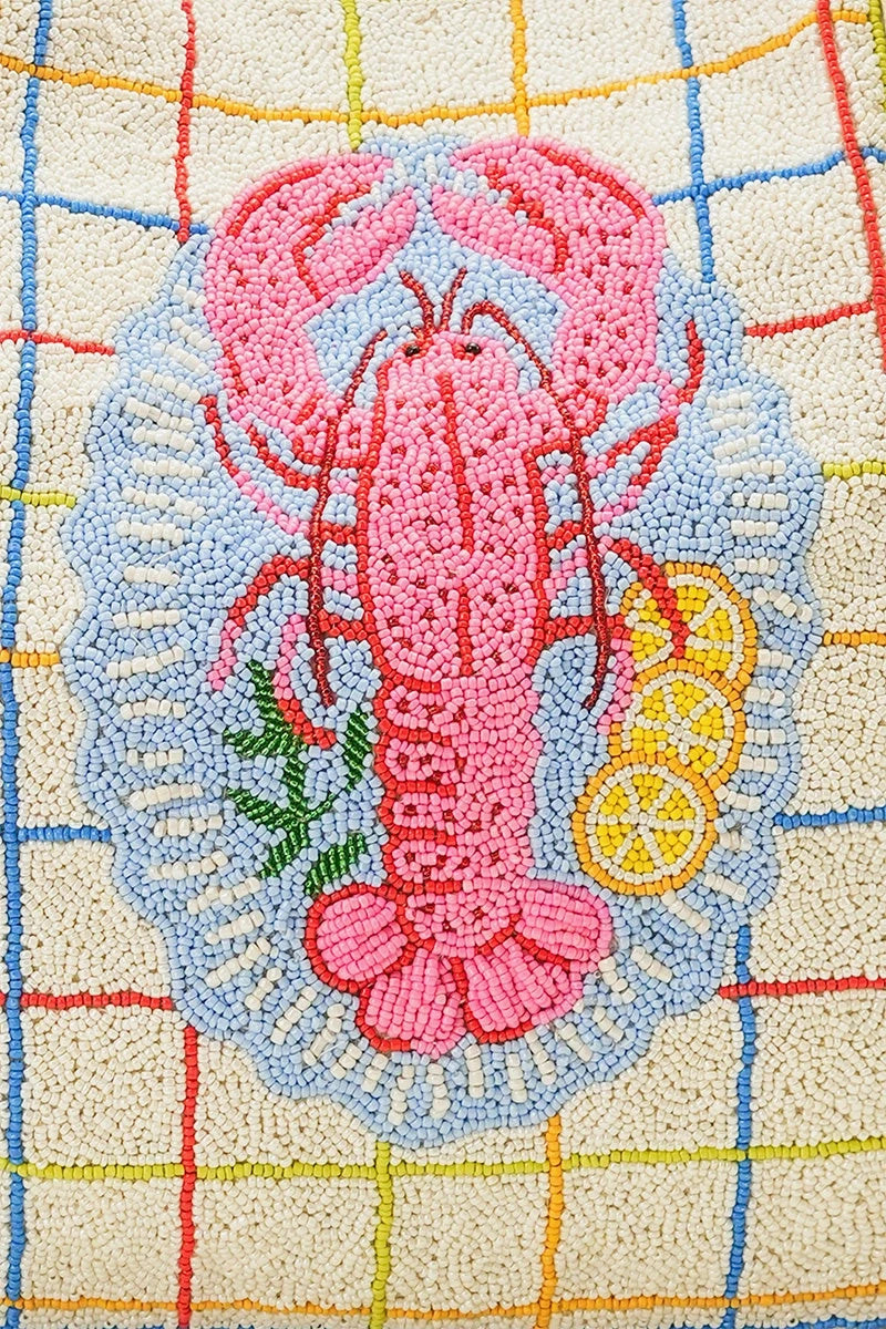 America & Beyond Lobster Hydrangea XL Tote Coastal Beach Resort Vacation Bag NWT