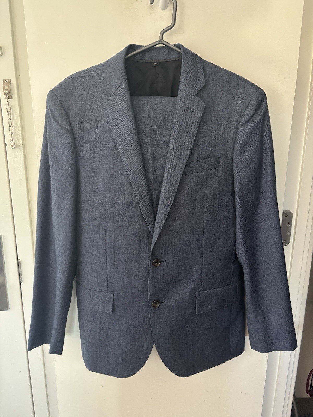 J Crew Suit Mens 38S Blue Ludlow Tollegno 1900 Slim Fit Wool Full 2 Piece 30×30