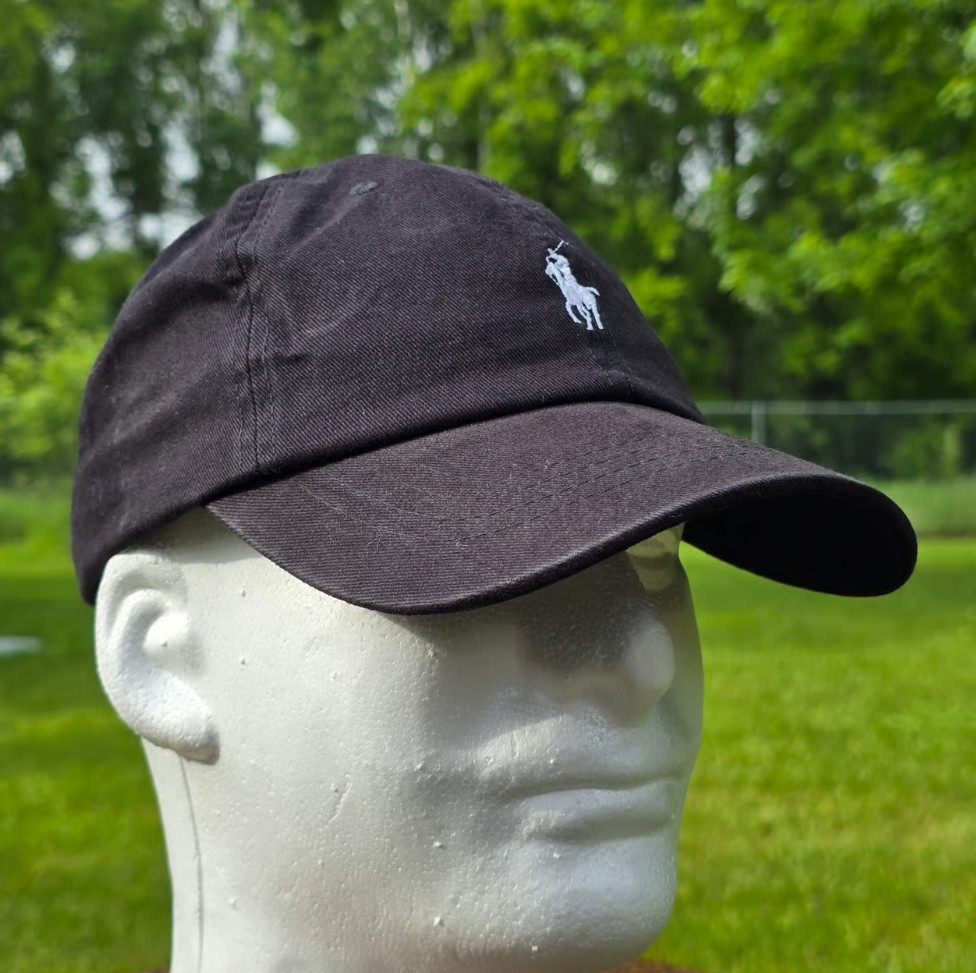 Polo Ralph Lauren Men’s One Size Cotton Chino Adjustable Ball Cap Black White